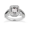 Handmade 14K White Gold Diamond Engagement Ring Mounting 0.55ct