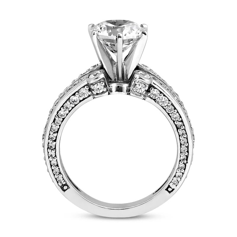 14K White Gold Diamond Engagement Ring Mounting 0.65ct 11 14K White Gold Diamond Engagement Ring Mounting 0.65ct - Image 9