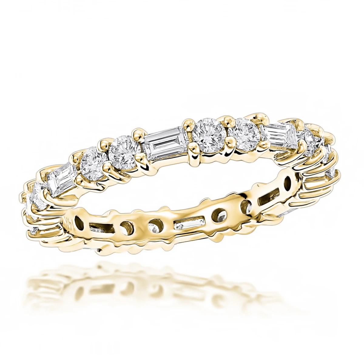 14K White Gold Diamond Eternity Band 1.44ct 16 Stones 4 14K White Gold Diamond Eternity Band 1.44ct 16 Stones - Image 2