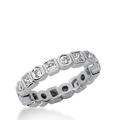 14K White Gold Diamond Eternity Band 1.44ct Bezel Setting 3 14K White Gold Diamond Eternity Band 1.44ct Bezel Setting