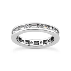 14K White Gold Diamond Eternity Band 1.56ct 12 Diamonds
