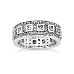 14K White Gold Diamond Eternity Band 1.82ct