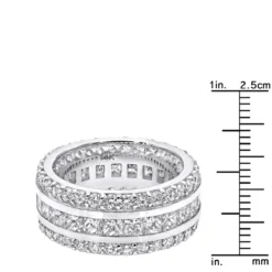 14K White Gold Round And Princess Cut Diamond Eternity Ring 10mm Wide 5.68ct -Outlet Radiant Bijou Store 14k gold diamond eternity ring 568ct p 24929 rulerwh