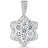 14K White Gold Diamond Flower Pendant 2.29ct -Outlet Radiant Bijou Store 14k gold diamond flower pendant 229ct p 35155 white 20220426