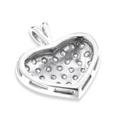 14K Yellow Gold 1 Carat Diamond Heart Pendant By Luxurman -Outlet Radiant Bijou Store 14k gold diamond heart pendant 100ct p 86 backwh