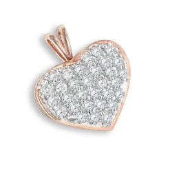 14K Yellow Gold 1 Carat Diamond Heart Pendant By Luxurman -Outlet Radiant Bijou Store 14k gold diamond heart pendant 100ct p 86 ro