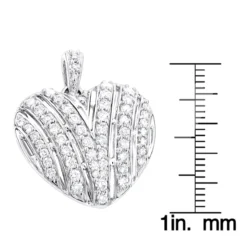 14K White Gold Diamond Heart Pendant 1.15ct 13 14K White Gold Diamond Heart Pendant 1.15ct -Outlet Radiant Bijou Store 14k gold diamond heart pendant 115ct p 35836 rulerwh