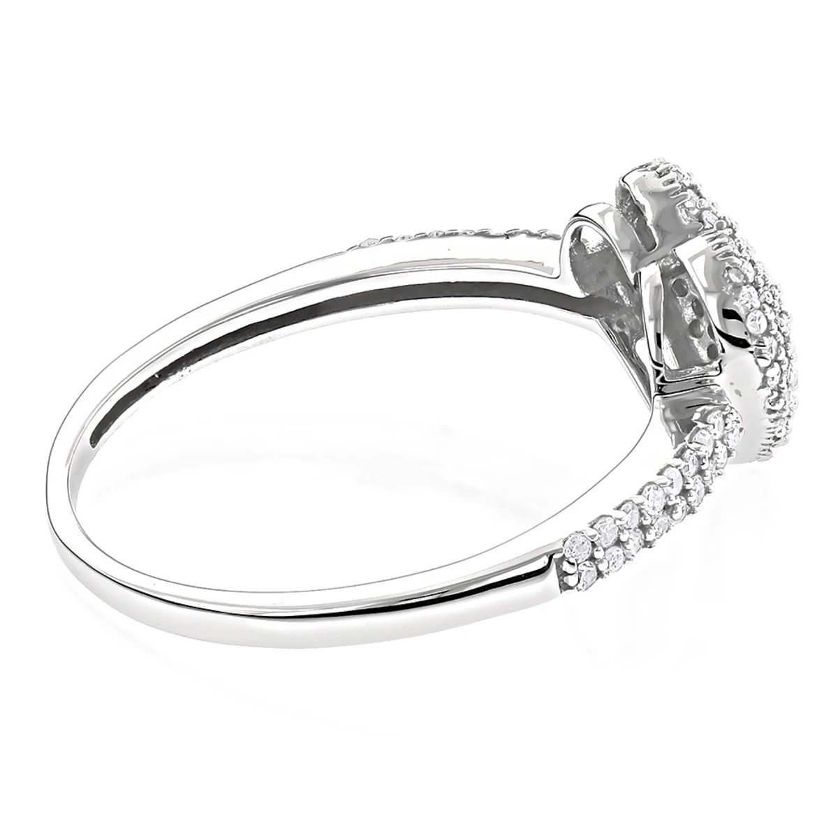 14K White Gold Diamond Heart Ring For Women 0.39ct 6 14K White Gold Diamond Heart Ring For Women 0.39ct - Image 4