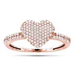 14K White Gold Diamond Heart Ring For Women 0.39ct 10 14K White Gold Diamond Heart Ring For Women 0.39ct -Outlet Radiant Bijou Store 14k gold diamond heart ring 039ct p 42967 ro