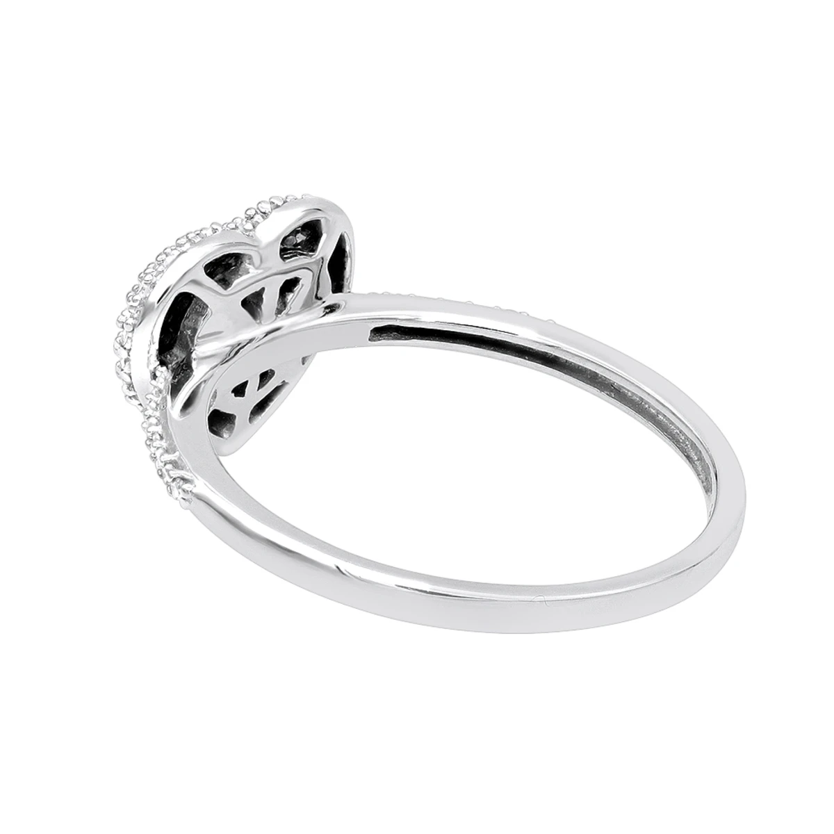 Real Diamond Heart Ring For Women 14K White Gold 0.33ct 6 Real Diamond Heart Ring For Women 14K White Gold 0.33ct - Image 4