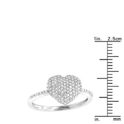 Real Diamond Heart Ring For Women 14K White Gold 0.33ct 13 Real Diamond Heart Ring For Women 14K White Gold 0.33ct -Outlet Radiant Bijou Store 14k gold diamond heart ring 046ct p 42944 rulerwh