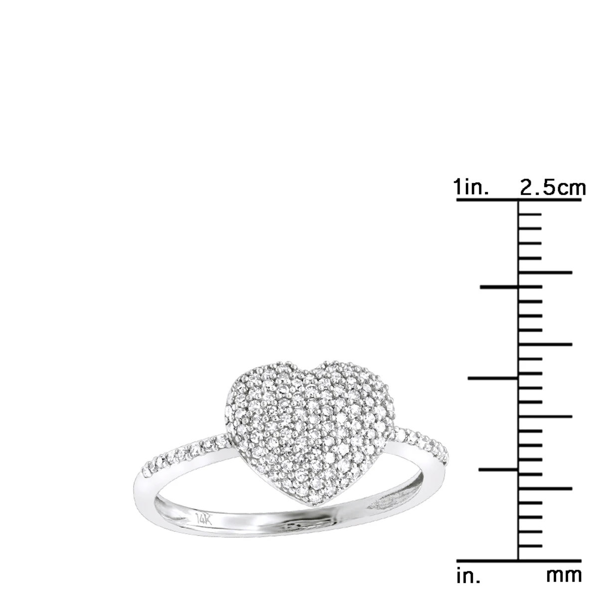 Real Diamond Heart Ring For Women 14K White Gold 0.33ct 8 Real Diamond Heart Ring For Women 14K White Gold 0.33ct - Image 6