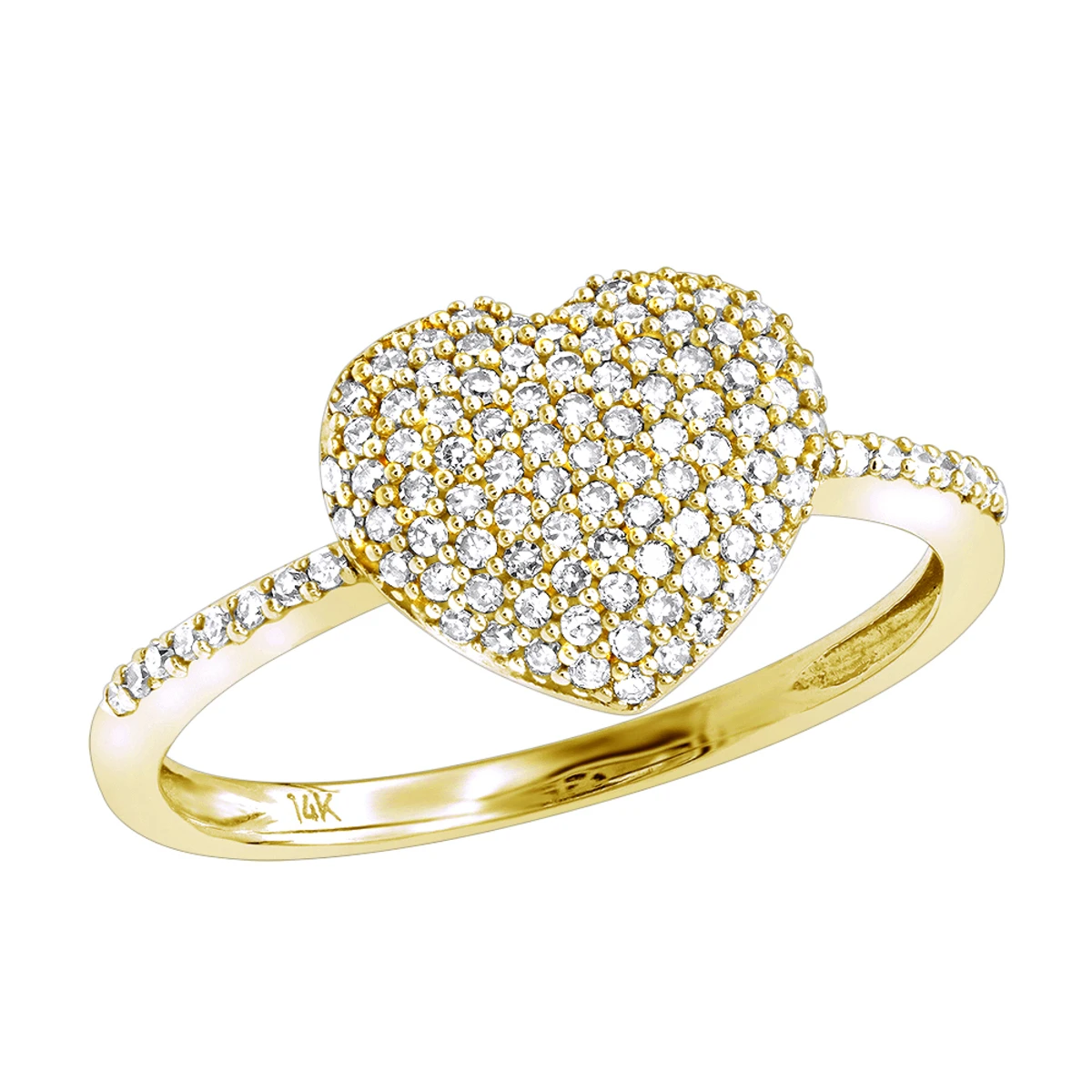 Real Diamond Heart Ring For Women 14K White Gold 0.33ct 4 Real Diamond Heart Ring For Women 14K White Gold 0.33ct - Image 2