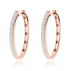 14K White Gold Oval Diamond Hoop Earrings For Women 0.71ct 10 14K White Gold Oval Diamond Hoop Earrings For Women 0.71ct -Outlet Radiant Bijou Store 14k gold diamond hoop earrings 071ct p 40622 ro