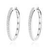 14K White Gold Oval Diamond Hoop Earrings For Women 0.71ct -Outlet Radiant Bijou Store 14k gold diamond hoop earrings 071ct p 40622 wh