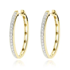 14K White Gold Oval Diamond Hoop Earrings For Women 0.71ct 9 14K White Gold Oval Diamond Hoop Earrings For Women 0.71ct -Outlet Radiant Bijou Store 14k gold diamond hoop earrings 071ct p 40622 ye