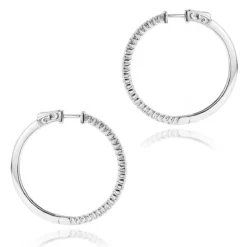 14K White Gold Diamond Hoop Earrings 1.2ct 11 14K White Gold Diamond Hoop Earrings 1.2ct -Outlet Radiant Bijou Store 14k gold diamond hoop earrings 126ct p 40994 backwh