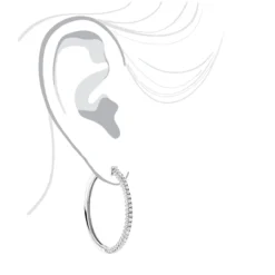 14K White Gold Diamond Hoop Earrings 1.2ct 13 14K White Gold Diamond Hoop Earrings 1.2ct -Outlet Radiant Bijou Store 14k gold diamond hoop earrings 126ct p 40994 bodwh