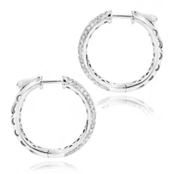 14K White Gold Diamond Hoop Earrings 1.75ct 11 14K White Gold Diamond Hoop Earrings 1.75ct -Outlet Radiant Bijou Store 14k gold diamond hoop earrings 175ct p 40964 backwh