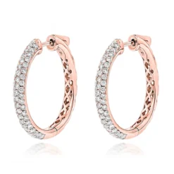 14K White Gold Diamond Hoop Earrings 1.75ct 10 14K White Gold Diamond Hoop Earrings 1.75ct -Outlet Radiant Bijou Store 14k gold diamond hoop earrings 175ct p 40964 ro