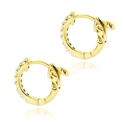 14K Yellow Gold Diamond Huggie Earrings 0.21ct 11 14K Yellow Gold Diamond Huggie Earrings 0.21ct -Outlet Radiant Bijou Store 14k gold diamond huggie earrings 021ct p 40637 backye