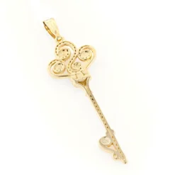 14K Yellow Gold Diamond Key Necklace 0.5ct 10 14K Yellow Gold Diamond Key Necklace 0.5ct -Outlet Radiant Bijou Store 14k gold diamond key necklace 095ct p 7100 backye