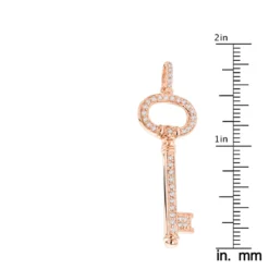 14K Rose Gold Diamond Key Pendant 0.42ct -Outlet Radiant Bijou Store 14k gold diamond key pendant 042ct p 35150 rulerro