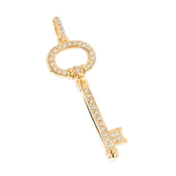 14K Rose Gold Diamond Key Pendant 0.42ct -Outlet Radiant Bijou Store 14k gold diamond key pendant 042ct p 35150 ye