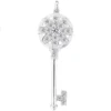 14K White Gold Diamond Key Pendant 0.46ct
