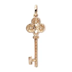 14K Yellow Gold Diamond Key Pendant 0.83ct -Outlet Radiant Bijou Store 14k gold diamond key pendant 083ct p 35169 backro