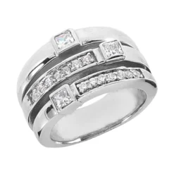 14K White Gold Diamond Right Hand Ring 0.67ct