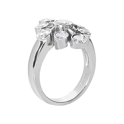 14K White Gold Diamond Right Hand Ring 1.30ct 5 14K White Gold Diamond Right Hand Ring 1.30ct - Image 3