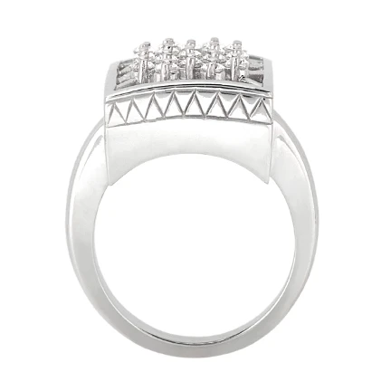 14K White Gold Diamond Right Hand Women's Ring 1.19ct 5 14K White Gold Diamond Right Hand Women's Ring 1.19ct - Image 3