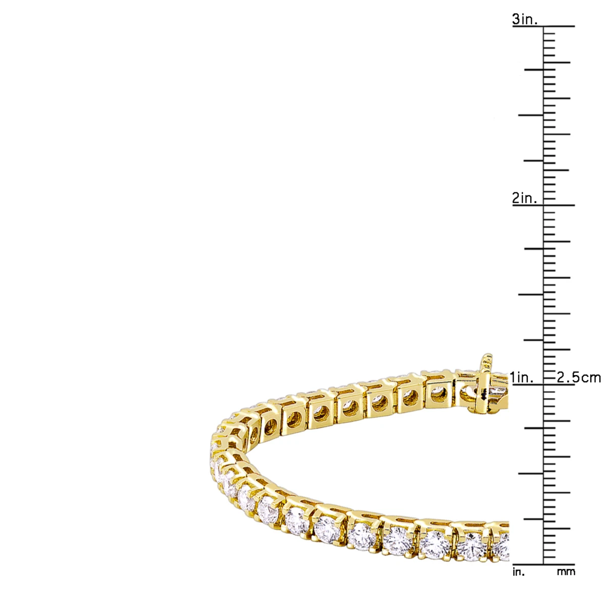 14K Yellow Gold Women's Diamond Tennis Bracelet Round Diamonds 9.72ct 8 14K Yellow Gold Women's Diamond Tennis Bracelet Round Diamonds 9.72ct - Image 6