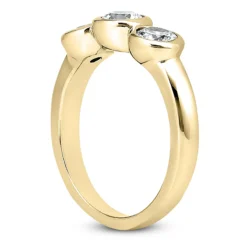 14K White Gold Diamond Three Stone Engagement Ring 0.55ct 2mm -Outlet Radiant Bijou Store 14k gold diamond three stone engagement ring 055ct p 24748 back yellow 20220426