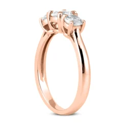 14K White Gold Diamond Three Stone Engagement Ring 1ct -Outlet Radiant Bijou Store 14k gold diamond three stone engagement ring 1ct p 24803 back rose 20220426