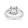 14K White Gold Diamond Three Stones Engagement Ring 0.90ct 1.5mm -Outlet Radiant Bijou Store 14k gold diamond three stones engagement ring 090ct p 24578 white 20220426