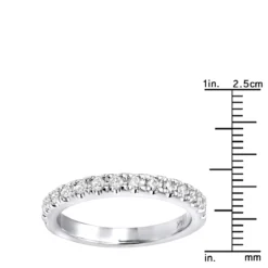 Thin 14K White Gold Diamond Unique Engagement Band 0.27ct 2.60mm -Outlet Radiant Bijou Store 14k gold diamond unique engagement band 027ct p 23478 rulerwh