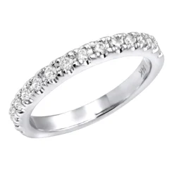 Thin 14K White Gold Diamond Unique Engagement Band 0.27ct 2.60mm