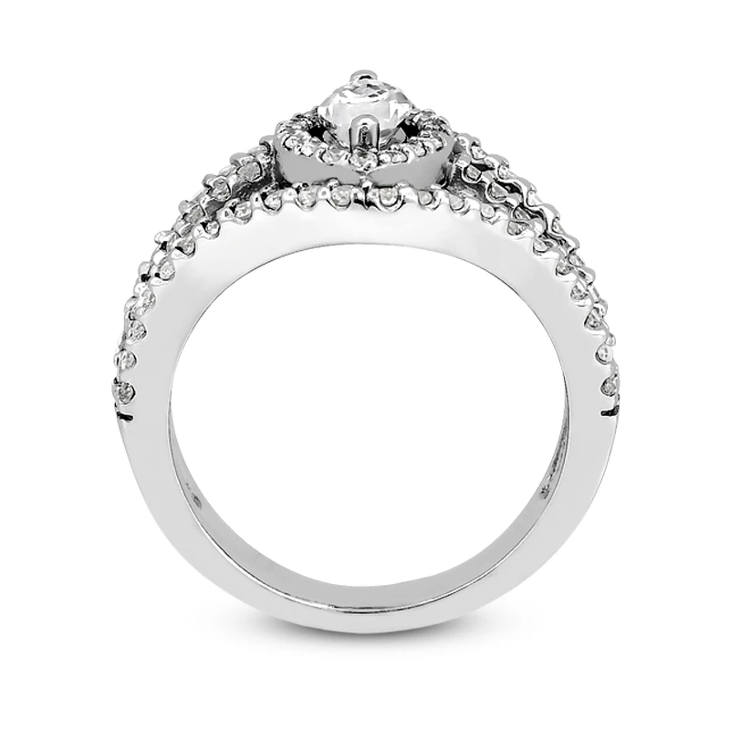 14K White Gold Diamond Unique Engagement Ring 0.92ct 11 14K White Gold Diamond Unique Engagement Ring 0.92ct - Image 9