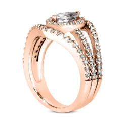 14K White Gold Diamond Unique Engagement Ring 0.92ct 16 14K White Gold Diamond Unique Engagement Ring 0.92ct -Outlet Radiant Bijou Store 14k gold diamond unique engagement ring 092ct p 23744 back rose 20220426