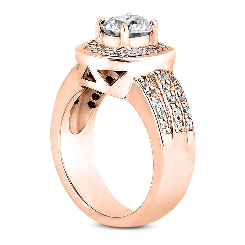 14K White Gold Diamond Unique Engagement Ring 1.04ct 12.40mm 8 14K White Gold Diamond Unique Engagement Ring 1.04ct 12.40mm - Image 6