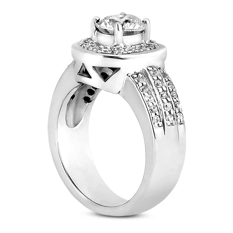 14K White Gold Diamond Unique Engagement Ring 1.04ct 12.40mm 6 14K White Gold Diamond Unique Engagement Ring 1.04ct 12.40mm - Image 4