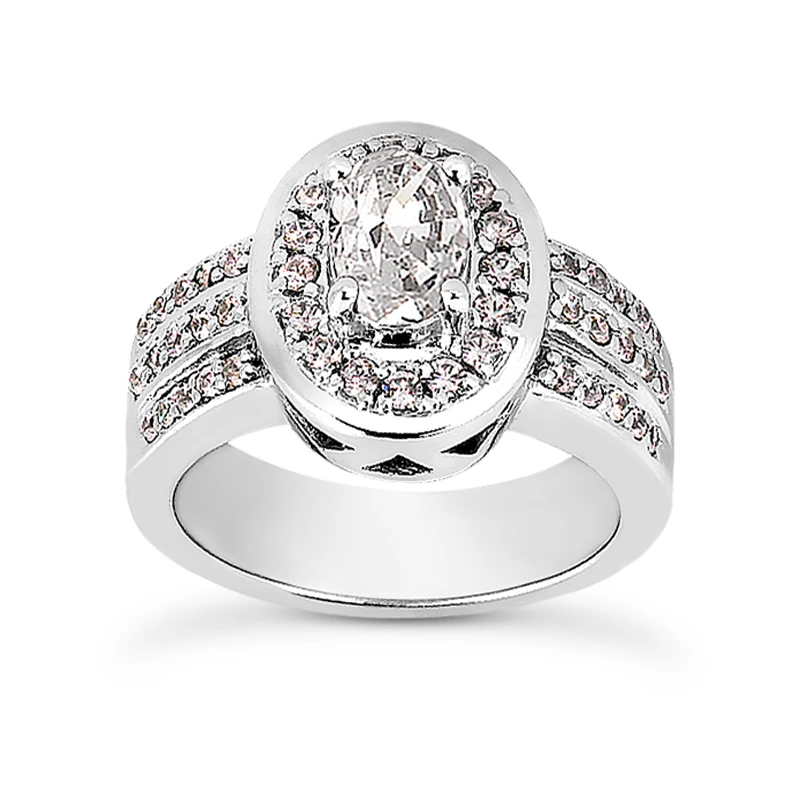 14K White Gold Diamond Unique Engagement Ring 1.04ct 12.40mm 3 14K White Gold Diamond Unique Engagement Ring 1.04ct 12.40mm