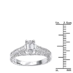 14K White Gold Diamond Unique Engagement Ring 1.08ct 1/4 In(6mm) 12 14K White Gold Diamond Unique Engagement Ring 1.08ct 1/4 In(6mm) -Outlet Radiant Bijou Store 14k gold diamond unique engagement ring 108ct p 24026 rulerwh