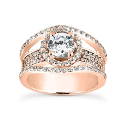 14K White Gold Diamond Unique Engagement Ring 1.17ct 12.6mm -Outlet Radiant Bijou Store 14k gold diamond unique engagement ring 117ct p 24016 rose 20220426