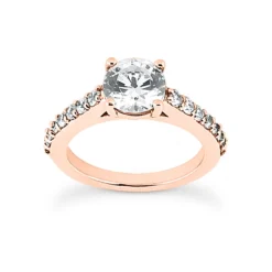 14K White Gold Diamond Unique Engagement Ring Set 1.04ct -Outlet Radiant Bijou Store 14k gold diamond unique engagement ring set 104ct p 23496 back rose 20220426