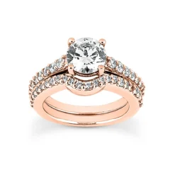 14K White Gold Diamond Unique Engagement Ring Set 1.04ct -Outlet Radiant Bijou Store 14k gold diamond unique engagement ring set 104ct p 23496 rose 20220426