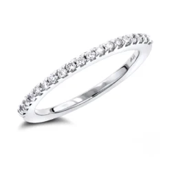 14K White Gold Diamond Wedding Band For Women By Luxurman 0.35ct