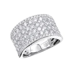 14K White Gold Diamond Wedding Band Or Cocktail Ring For Women 3ct By Luxurman